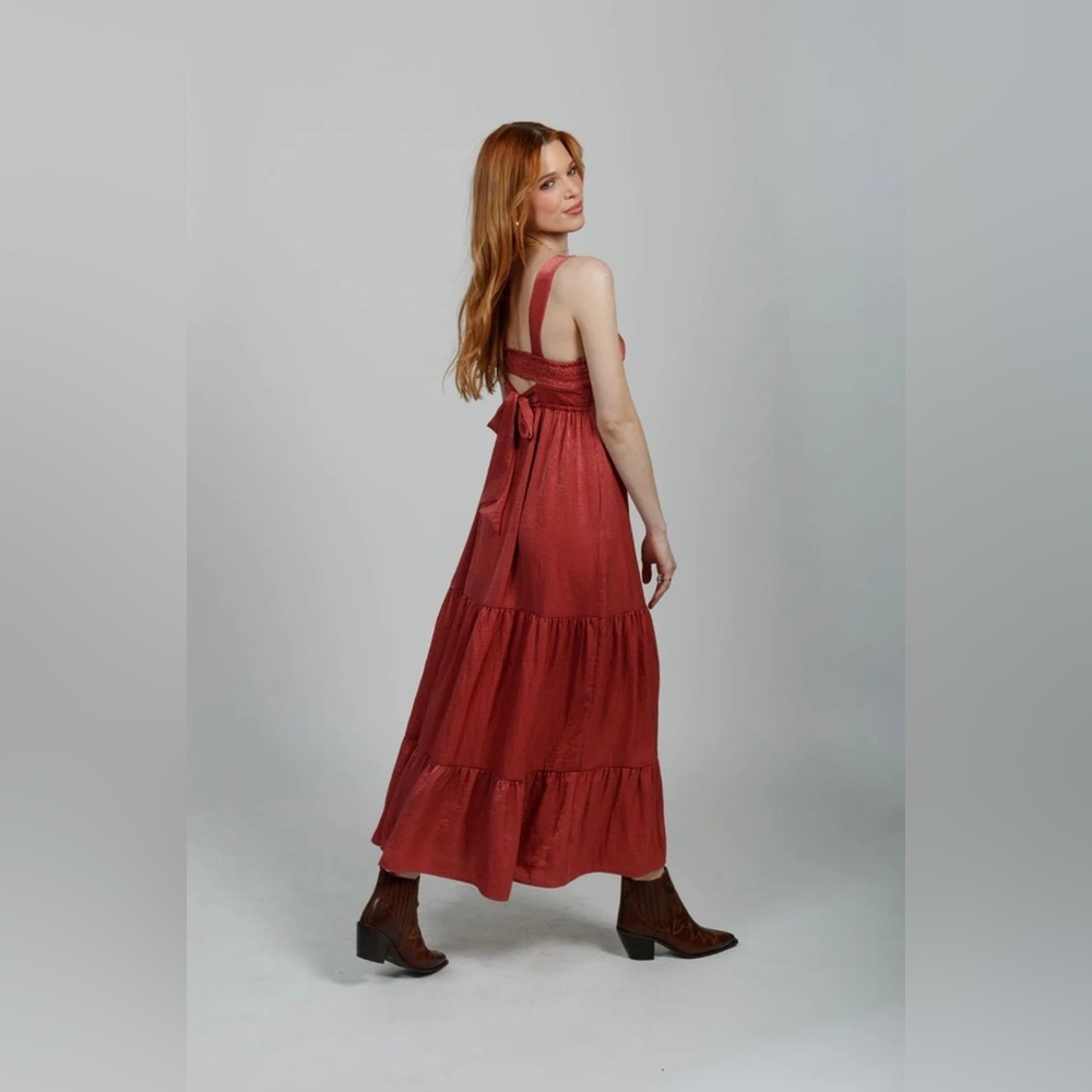 NWT Band of the Free Fairycore Cottagecore Blush Rose Maxi Dress, Size Medium